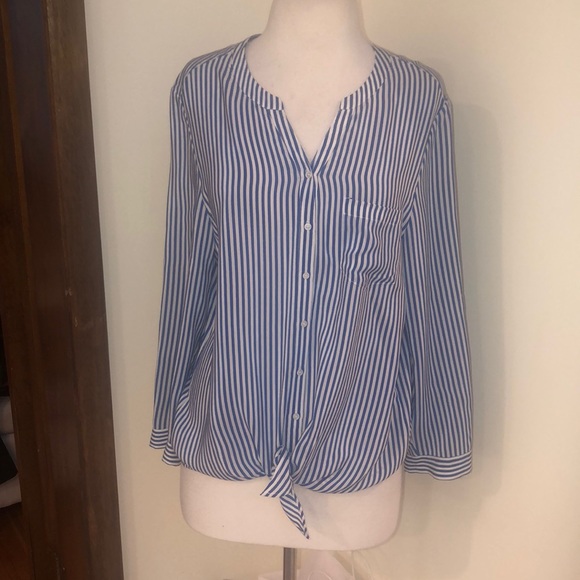 Joie Tops - JOIE SILK BLUE / WHITE TYE BLOUSE